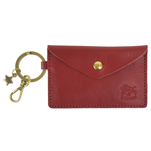 IL BISONTE イルビゾンテ KEY HOLDER キーリング付き　 カードケース　/SKH042 PV0005 RE155B/Rosso