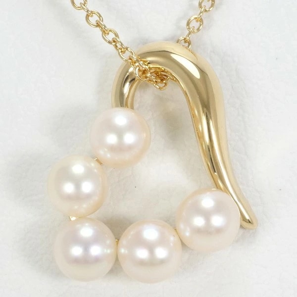 K18 18金 YG イエローゴールド ネックレス パール(真珠) 約40cm ジュエリー 中古