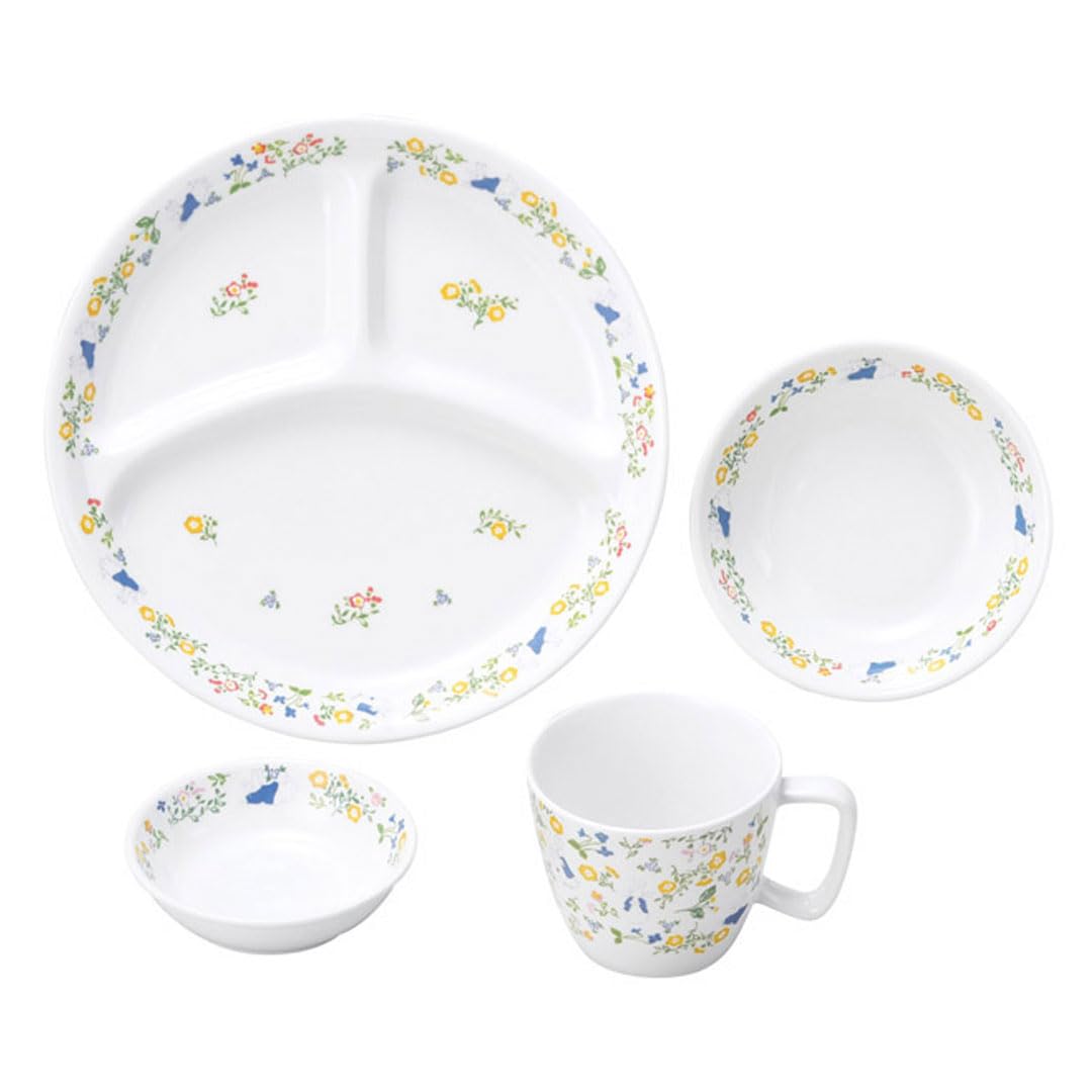 OGISO(おぎそ) ピーターラビット ナチュラルガーデン 強化磁器食器4点セット (食洗機・レンジ対応)