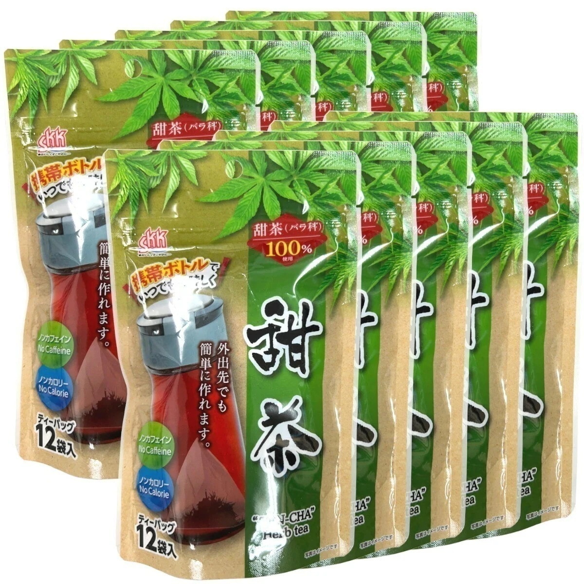 甜茶（てんちゃ）ティーバッグ 14.4g（1.2g12袋）10袋セット バラ科キイチゴ属のテンヨウケンコウシ（甜葉懸鈎子）を使用 ノンカフェイン ノンカロリー 健康茶てん茶 ギフト プレゼント