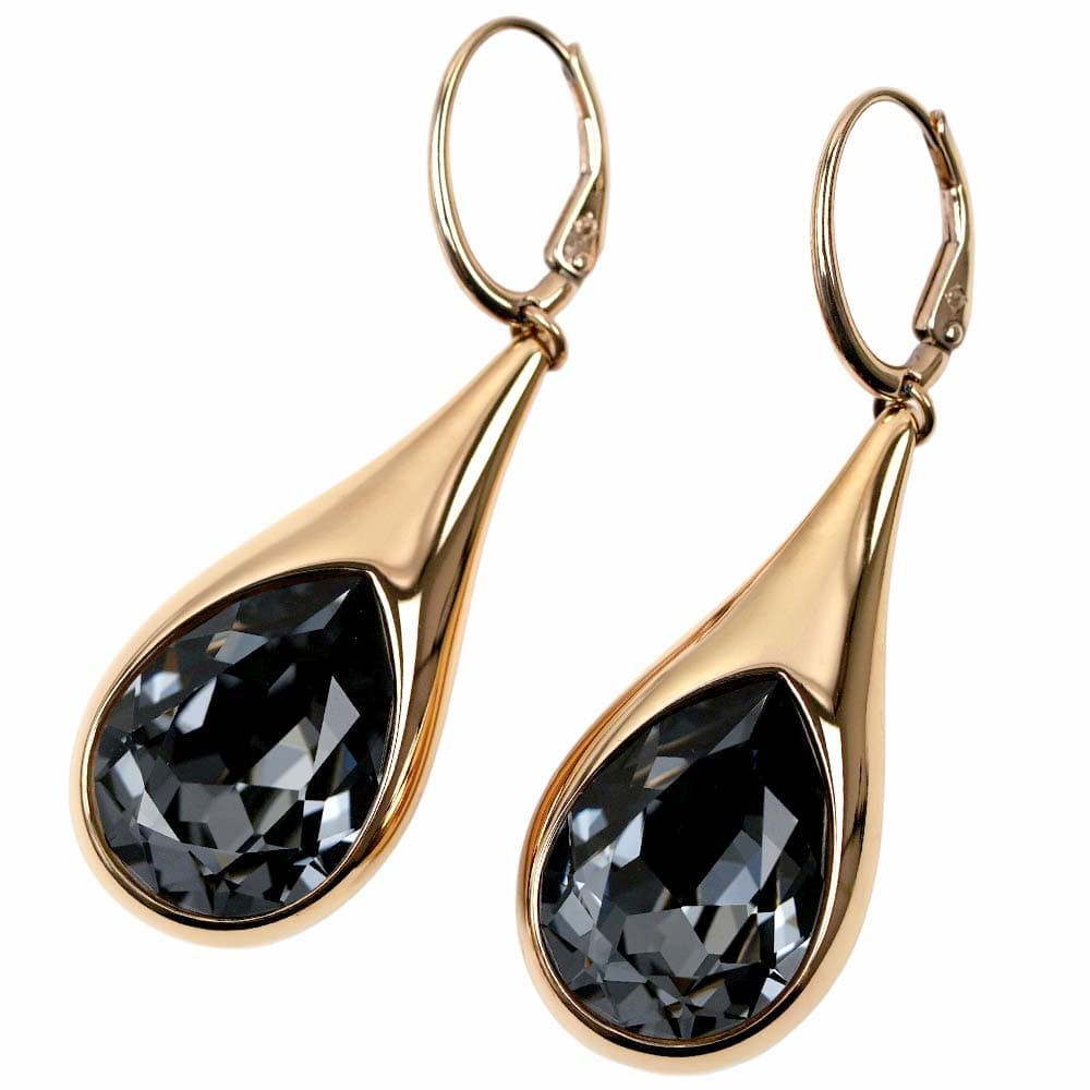 スワロフスキー ピアス レディース ブラック ローズゴールド SWAROVSKI DROP PIERCED EARRINGS CRY SINI/PRO 5142067