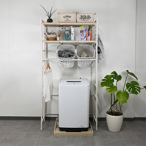 伸縮式（幅65～95cm）ランドリーラック 組立品