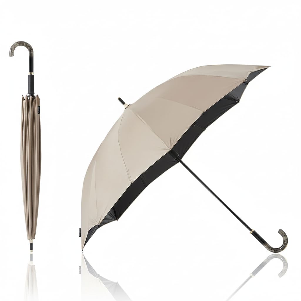 マーナ (marna) Shupattoアンブレラ UV (畳む手間が無い日傘) 16本骨 55cm (UVカット率99.9% / UPF50+ / 遮光率99.9%)日傘 長傘 晴雨兼用傘 メンズ