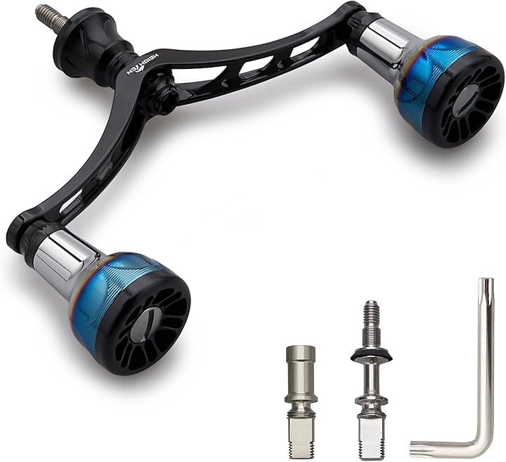 リール ハンドル シマノ Shimano ダイワ DAIWA 通用 スピニングリール用 Arch Engine Series 189(110mm - ブラック)