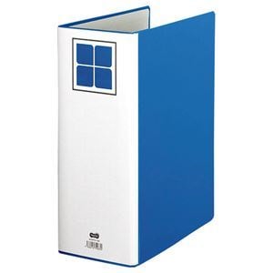（まとめ） TANOSEE 片開きパイプ式ファイルE A4タテ 1000枚収容 背幅126mm 青 1冊 5セット