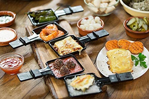 8点セット ノンスティックコーティング ミニ鉄製 ラクレットグリルパン チーズパン 交換用 ラクレット皿 ミニグリルパン 36X7インチ x 8個