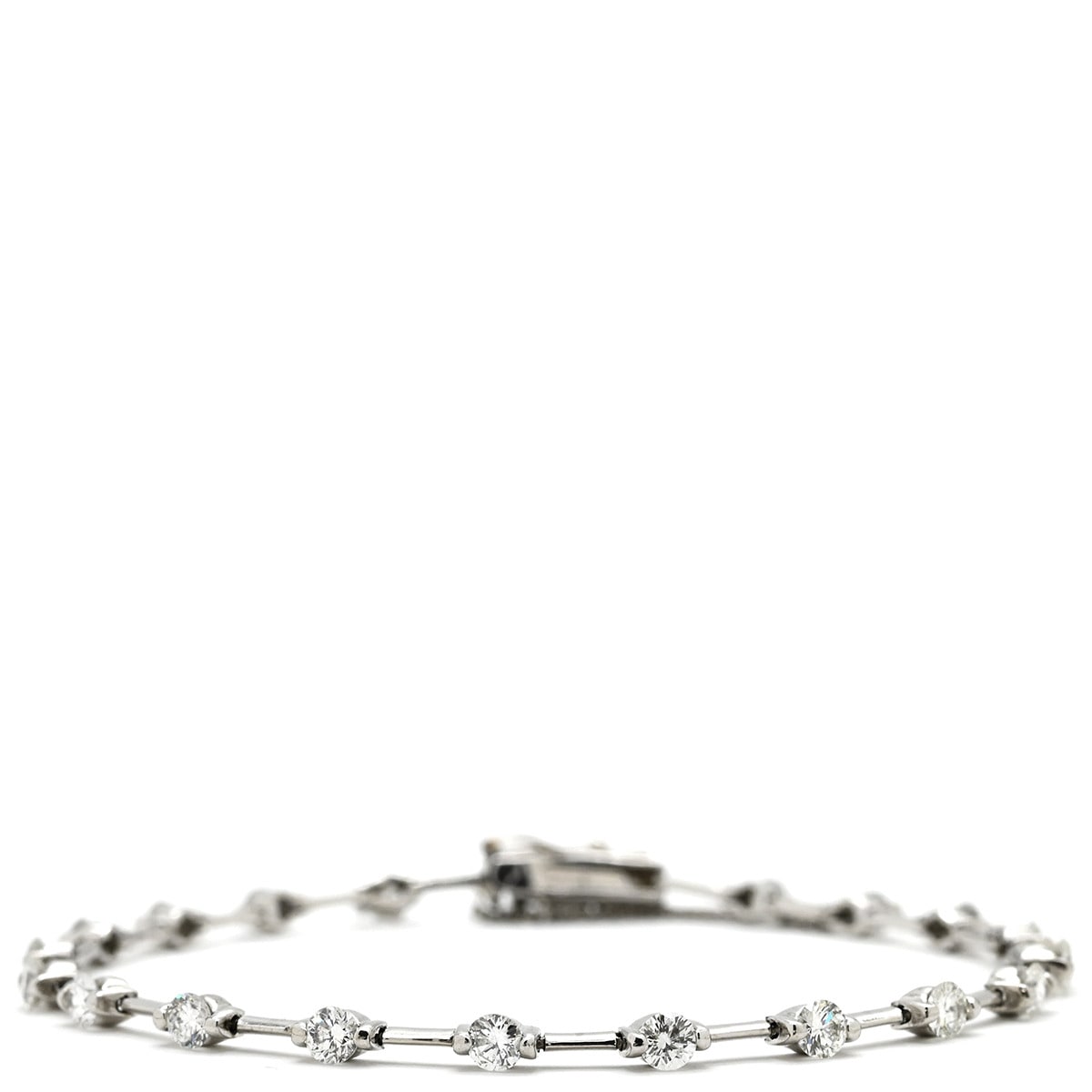 デビアス DE BEERS ブレスレット ライン K18WG ダイヤモンド ホワイトゴールド Au750 18K ダイヤモンド LINE 【中古】