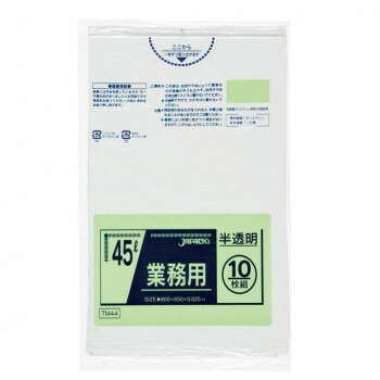 ジャパックス スタンダードポリ袋45L 半透明 10枚x60冊 TM44