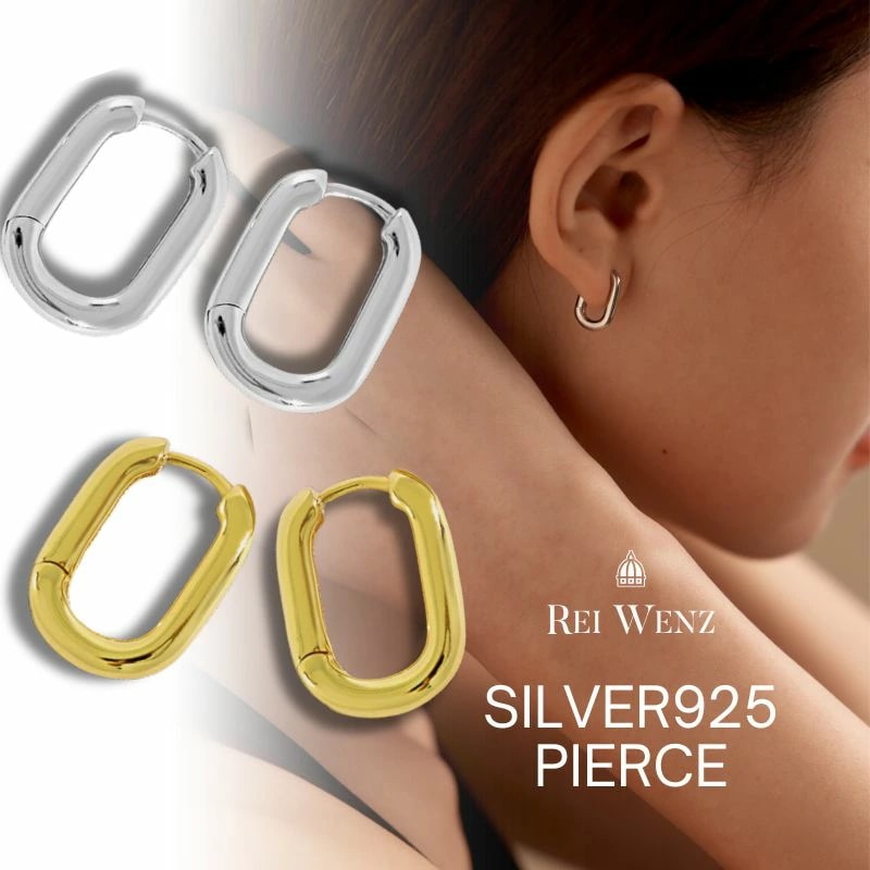 【高品質Silver925】ピアス 金属アレルギー フープ ワンタッチ リング キャッチレス サークル ニュアンス フープ シルバー S925 K18 フープ シンプル おしゃれ レディース ブ