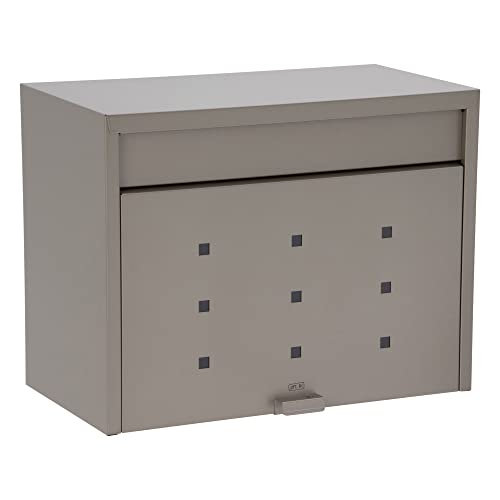 色：チタングレー グリーンライフ ポスト 壁掛け 大型 スチール製 大容量 確認窓付き メール便対応