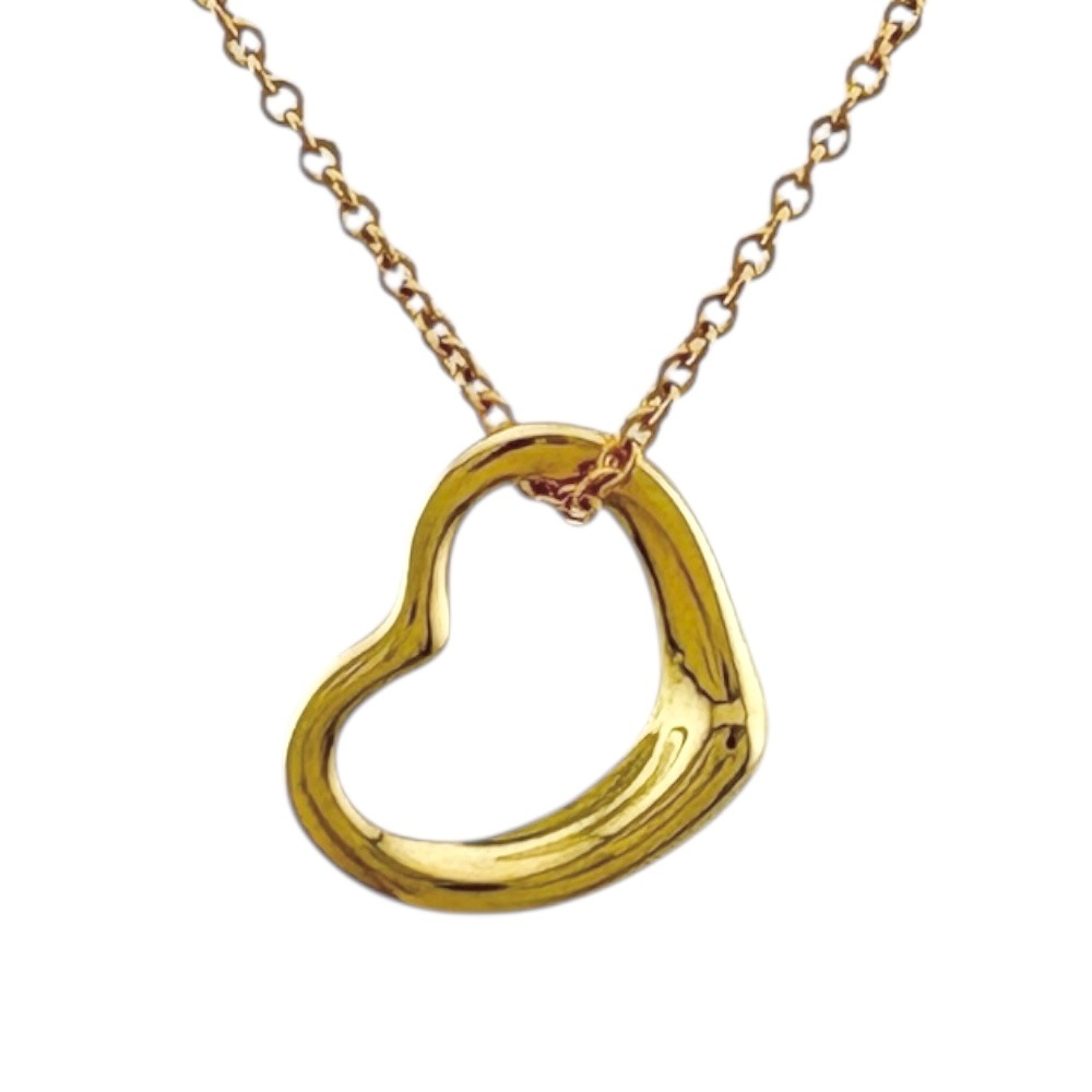 ティファニー オープンハート ネックレス 18金 K18イエローゴールド TIFFANY&Co. 中古 美品