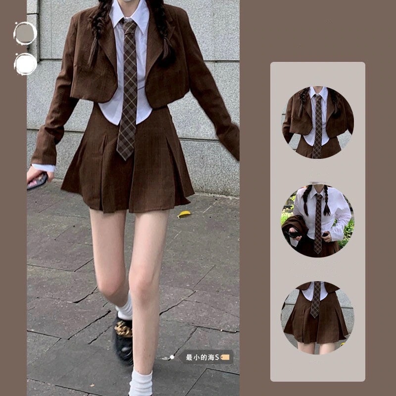 【3点セット】レディースファッション レトロ jk アウター+シャツ+カレッジ カレッジ ファッションスーツ