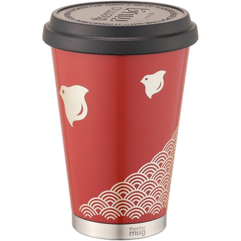 THERMO MUG (サーモマグ) フタ付きステンレスタンブラー 波千鳥(朱) 300ml 漆UR