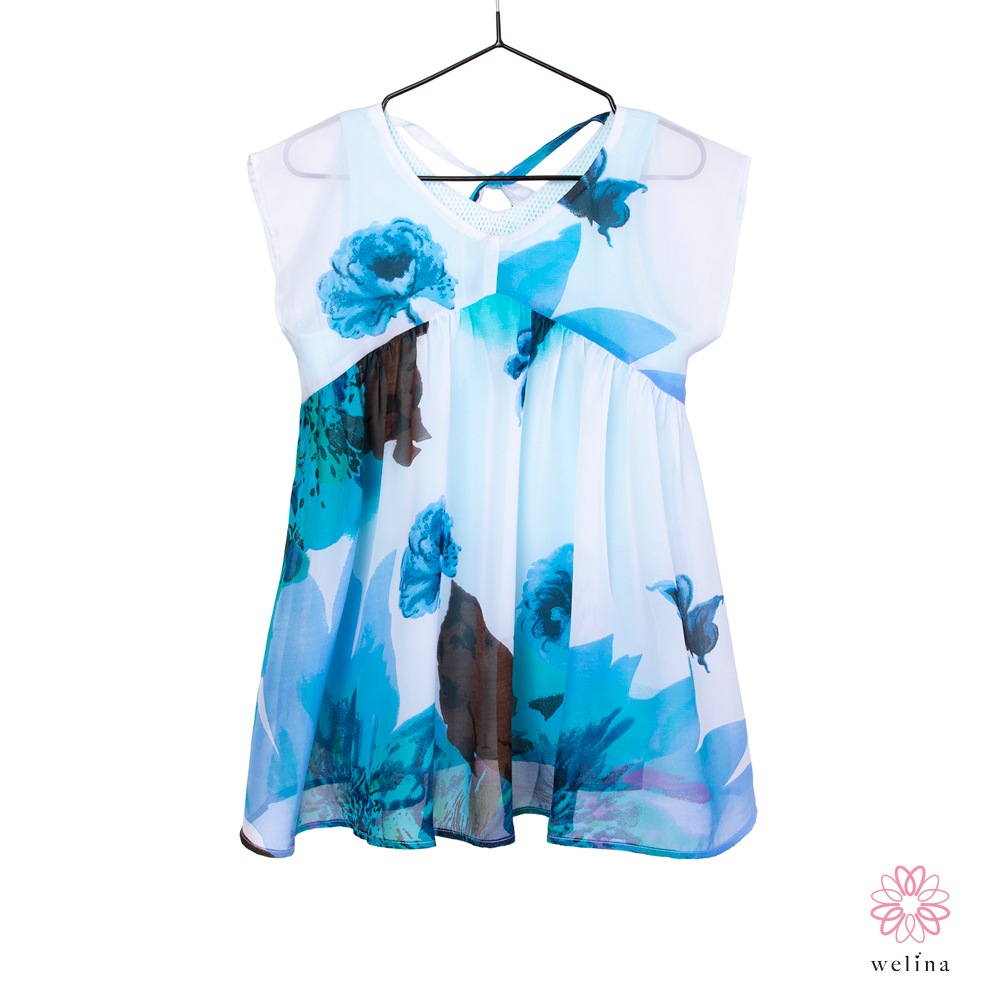 花柄シフォンワンピース