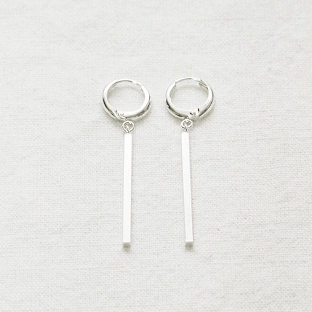 Silver 925スティックワンタッチシルバーリングイヤリング