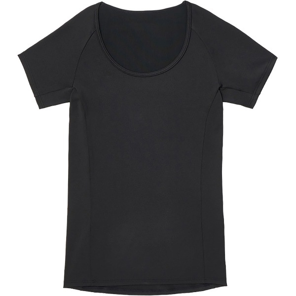 PHITEN ファイテン スラッと姿勢インナー Tシャツ 半袖 レディース ブラック ボディーケア 半袖Tシャツ JG706004-5