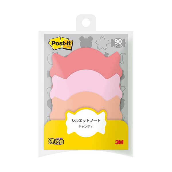 (10個セット) 3M Post-it ポストイット シルエットノート 強粘着 キャンディ 3M-SSS-AMX10