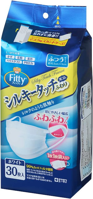 フィッティ シルキータッチ 耳ゴムふわり やや大きめ  17枚