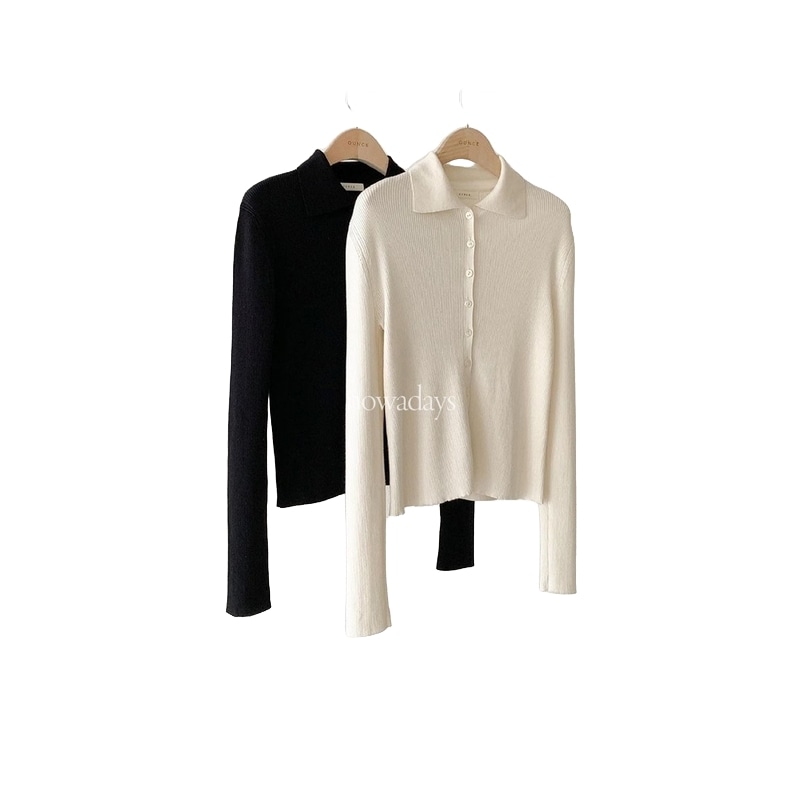 オンスムードカラーカーディガンコットンモーダル長袖ニットcd（2col）