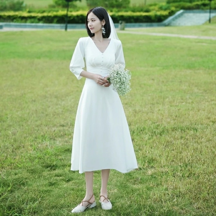 店長おすすめウエディングドレス 長袖 二次会 ロングドレス Aラインドレス 花嫁 ドレス ウェディングドレス 結婚式 パーティードレス ブライダル 呼ばれ エンパイア ワンピース 大きいサイズ 海外挙