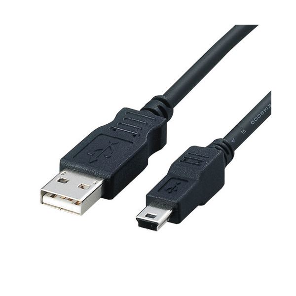 (まとめ) エレコムフェライトコア内蔵USB2.0対応ケーブル (A)オス-mini(B)オス ブラック 0.3m USB-FSM5031本 (×10セット)その他PCケーブル