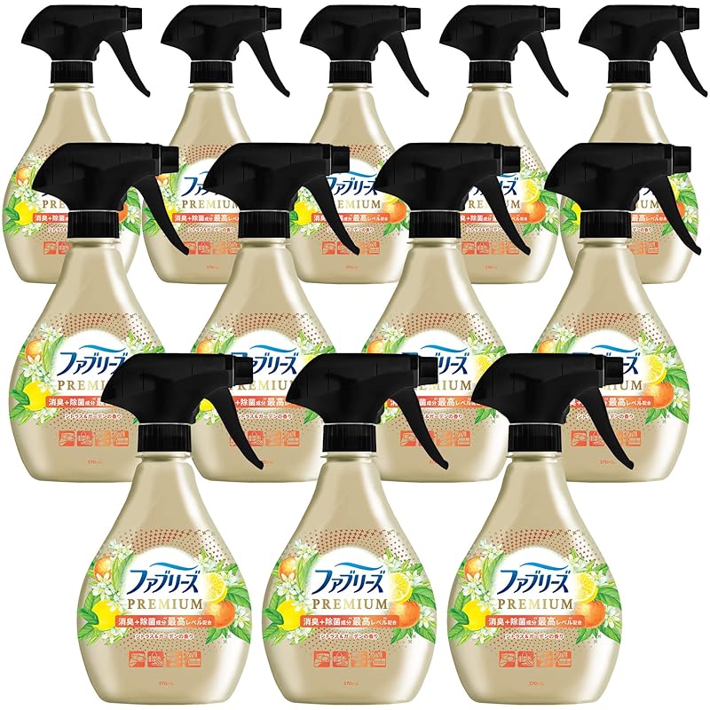 ファブリーズ 消臭スプレー PREMIUM 消臭＋除菌成分最高レベル配合 衣類・布製品用消臭剤 シトラス＆ガーデンの香り 本体 370mL×12本 [ケース品]