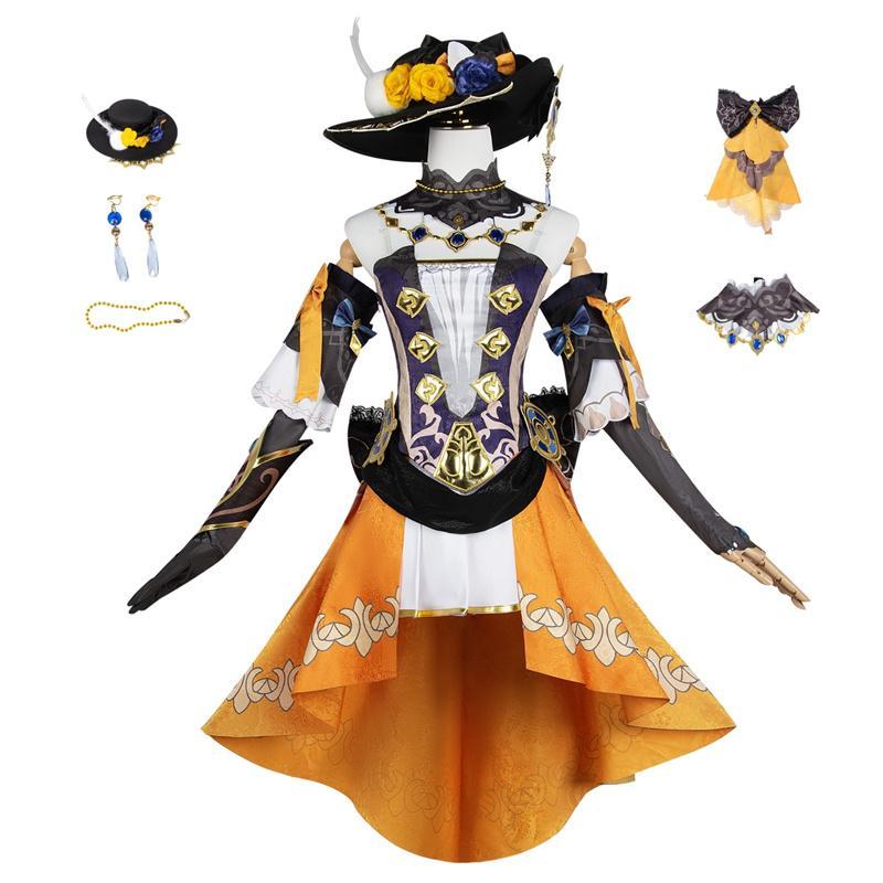 原神 genshin コスプレ ナヴィア Navia Caspar 衣装 帽子付き ウィッグ 靴 イベント 演出服 ステージ 文化祭 学園祭 アニメ クリスマス ハロウィン