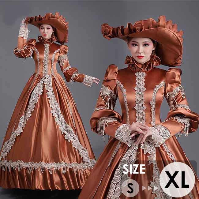【一部分3日内出荷】18世紀ヨーロッパ 宮廷衣装 ロココ舞台服 ステージ衣装 プリンセスライン 長袖 ロング ドレス 貴族風 豪華お姫様ドレス 舞台衣装 オペラに出演