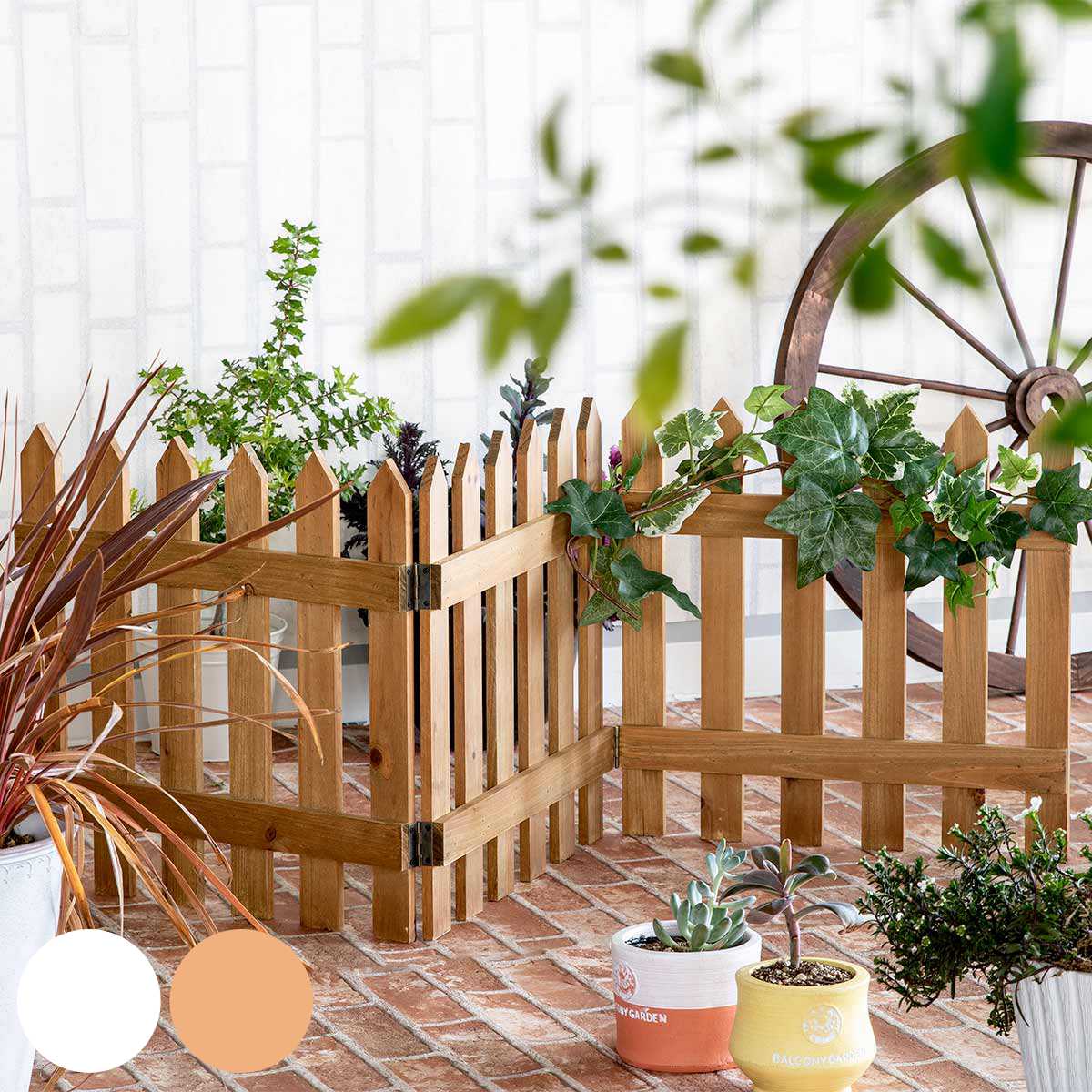 ガーデンフェンス ルオントウッドフェンス 3連 フェンス 柵 木製 折りたたみ 3つ折り