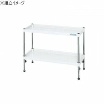 サカエ CSパールワゴン 高さ調整 固定タイプ 樹脂製 パールホワイト TCSPN-9072W