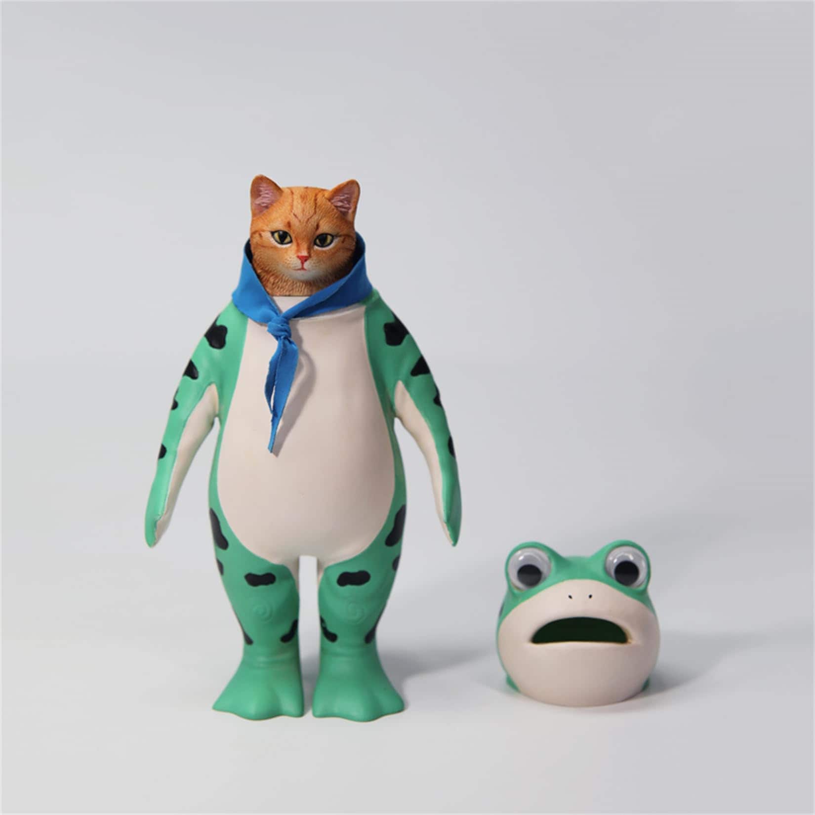 JXK カエルですか 猫ですか 可愛い 蛙 猫 ネコ 動物 リアル フィギュア 16cm級 樹脂 プラモデル プレミアム 大人のおもちゃ 模型 オリジナル スタチュー ネコ好き プレゼント 置物