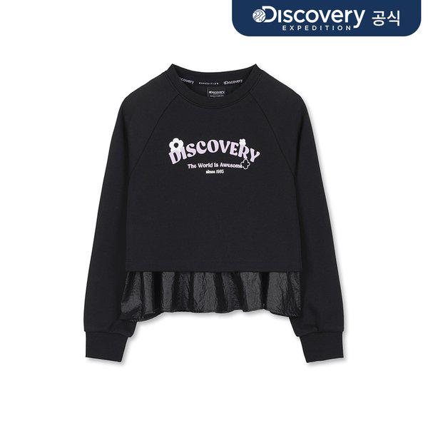 女の子レイヤード起毛スウェットシャツ（BLACK）_ 7,674円