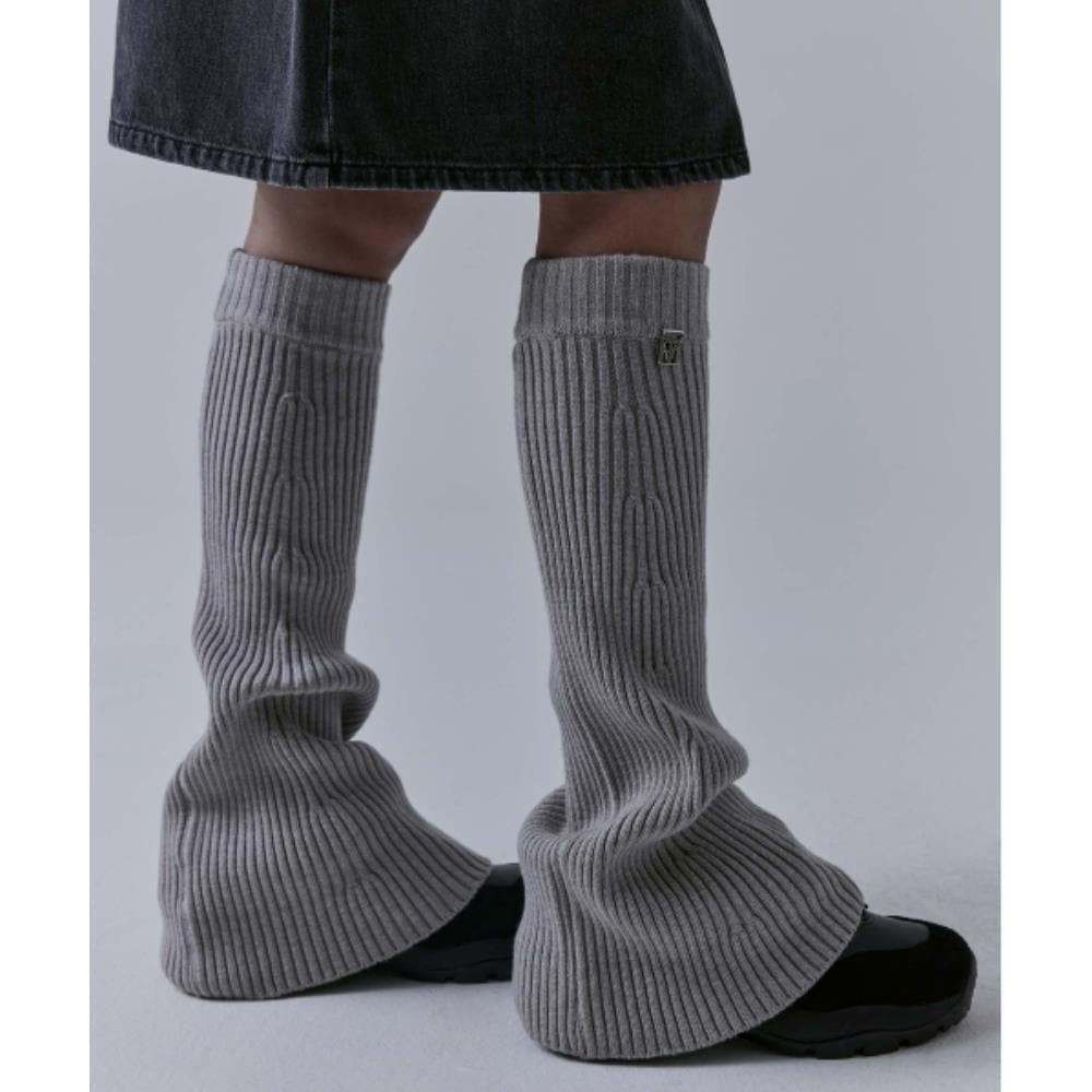 TREEMINGBIRD Wide Knit Leg Warmer Beige TM2479AC003XBE