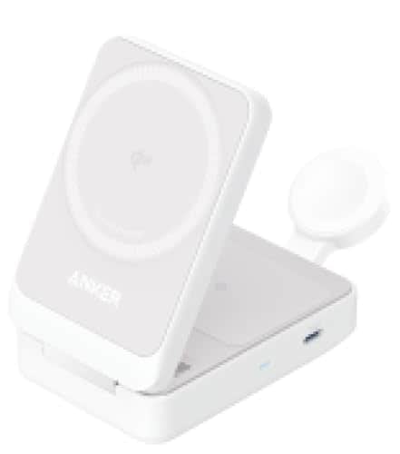Anker MagGo Wireless Charging Station (Foldable 3-in-1) Qi2対応 マグネット式 3-in-1 ワイヤレス充電ステーション/ワイヤレス出力/Ap