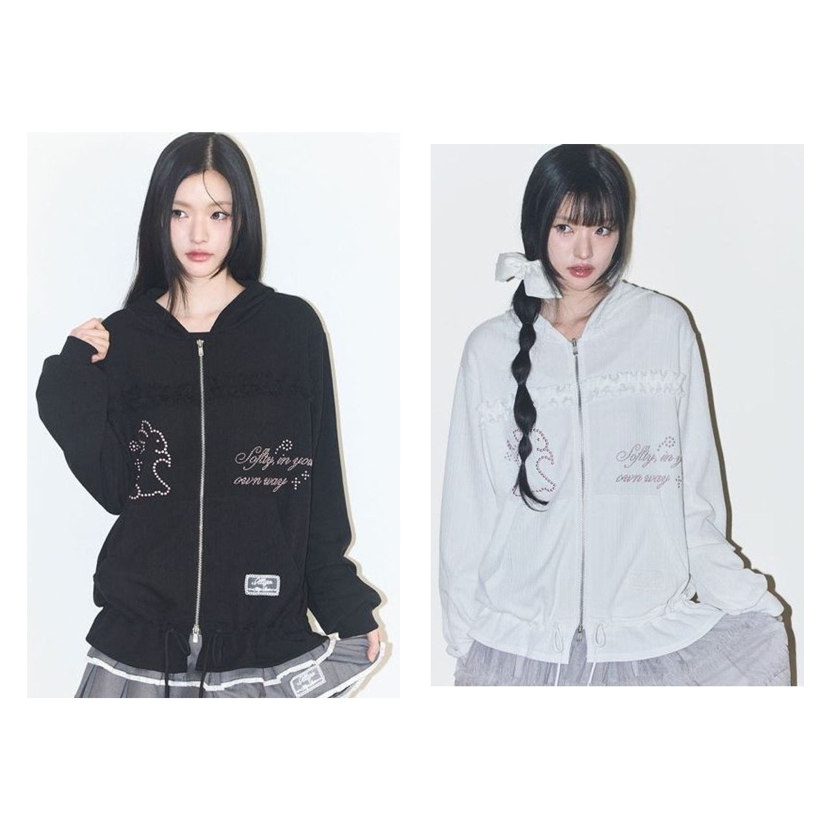 【ILLIGO】 CROCHET RABBIT HOODED ZIP-UP 2色 正規品