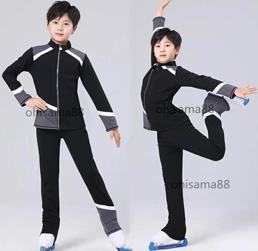 フィギュアスケート衣装 アイスダンス スケート 練習着 男の子 大人 2点セット 上着+パンツ スケートウエア 衣装 子供 アイススケート トレーニング アイスフィギュアスケート スポーツウェア 上下