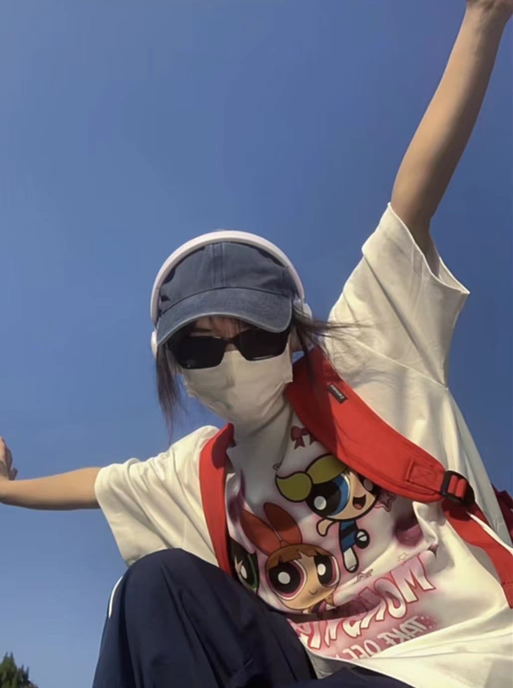 綿100% 和風シック 香港風 パワーパフガールズ 白 半袖tシャツ レディース 夏 ゆったり 五分袖 トップス トレンド