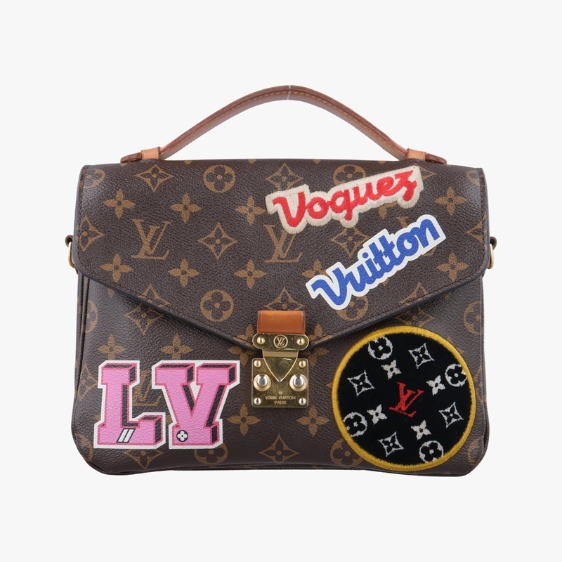 ポシェット メティスモノグラム/ブラウン系×マルチカラーモノグラムパッチーズM43991DR2198中古