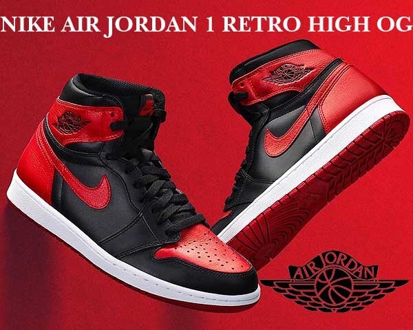 ナイキ ジョーダンNIKE AIR JORDAN 1 RETRO HIGH OG BRED blk/