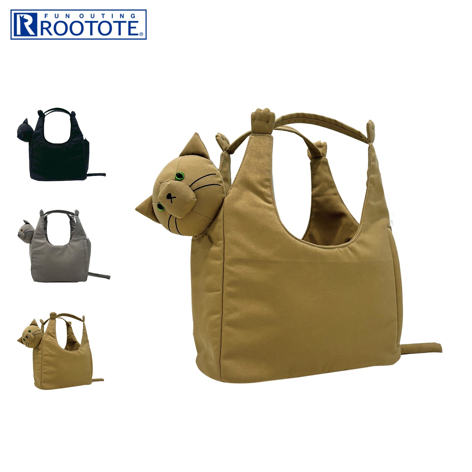 EU.ラウンド.ブラブラネコ-A トートバッグ ショルダー レディース 猫 刺繍 ブラック グレー ブラウン 1034 6,292円