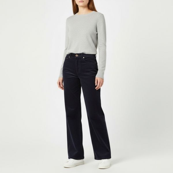Womens Corduroy 5-Pocket Pants Navy