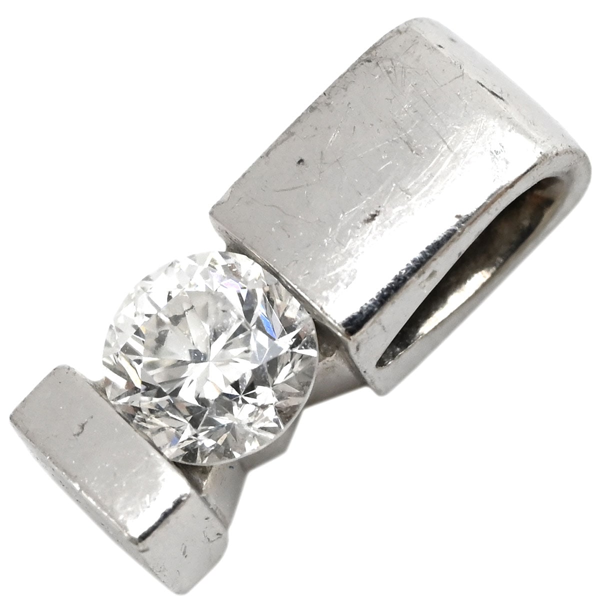 ペンダントトップ ダイヤ ペンダントトップ K18WG ダイヤモンド ホワイトゴールド 1P 1粒 ペンダントヘッド 18K 18金 750 【中古】