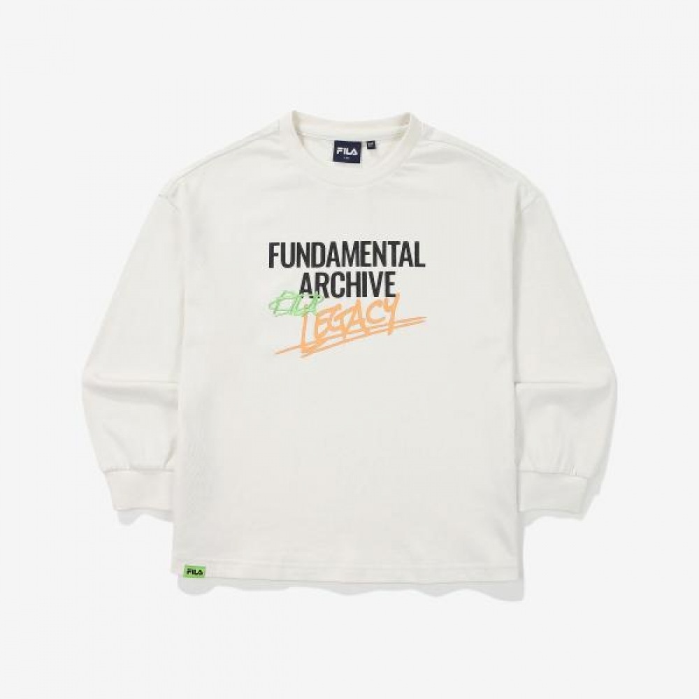 FILAキッズ 変形フィットルーズTシャツ (FK2RLF3502X_CRM)