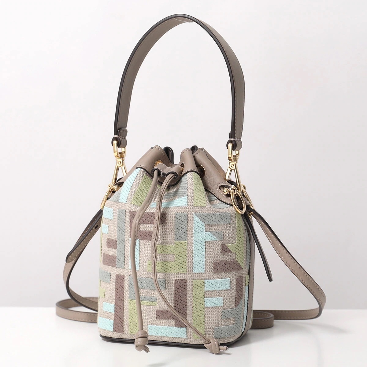 FENDI フェンディ ショルダーバッグ MINI MON TRESOR ミニ モン トレゾール 8BS093 AUPI レディース FFロゴ 鞄 F1SKI/MATCHA-MILK+DOVE