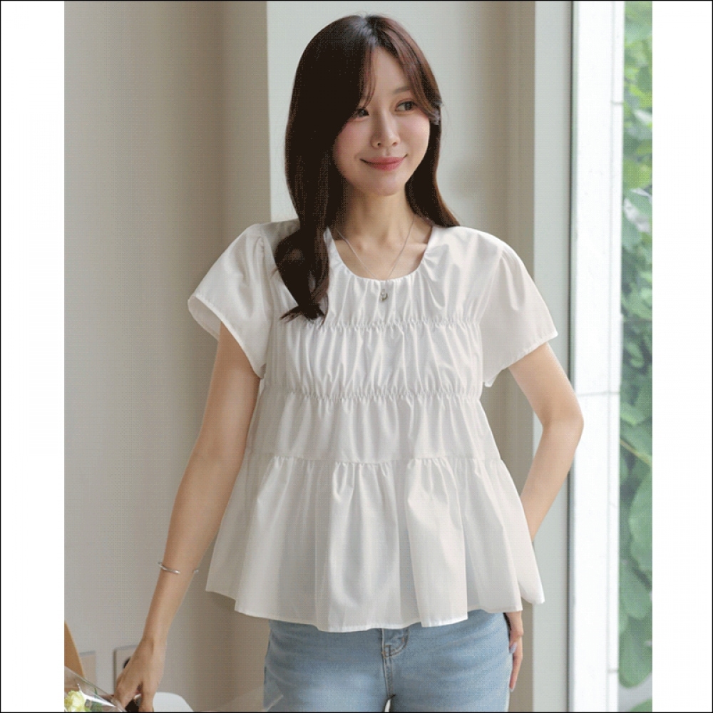 クリックアンドファニー ルーンビンパフ シェリングブラウス