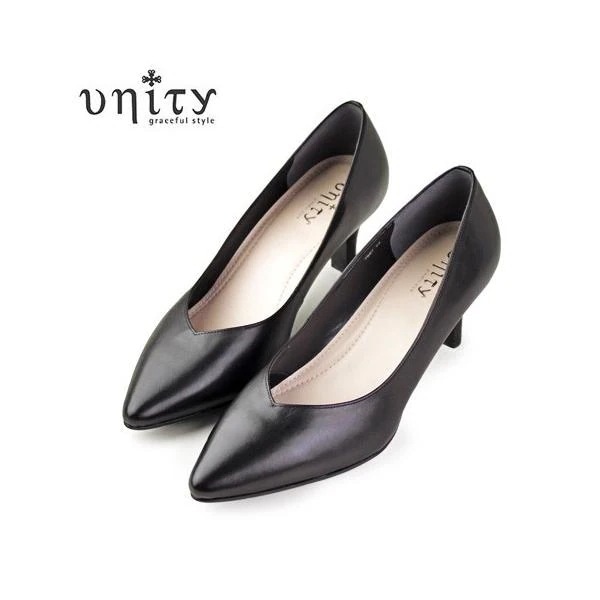 unity 靴 ユニティ 7687 ポインテッドトゥ パンプス フォーマル ビジネス 黒パンプス ブラック