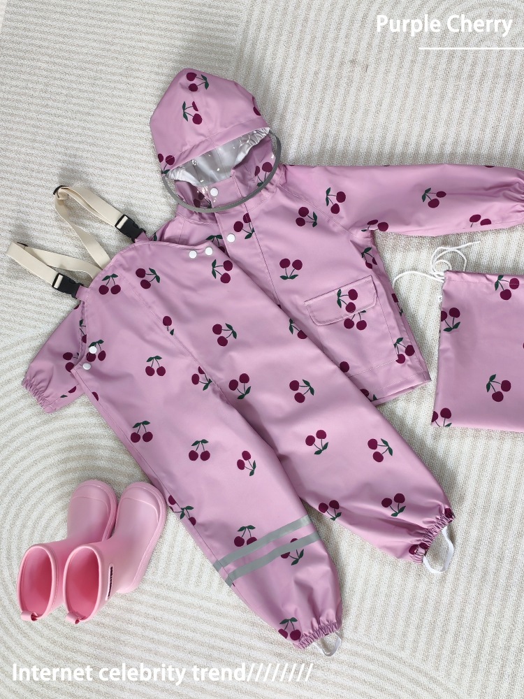 2024 スプリット子供レインコート男性と女性ベビー防水オーバーオールレインコート小学校幼稚園新製品