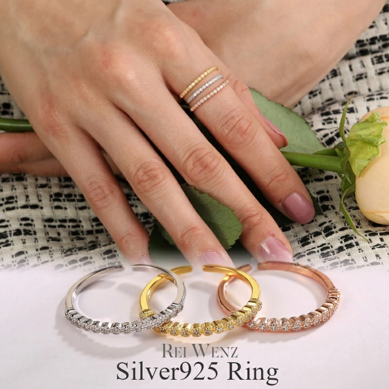 【高品質Silver925】シルバー エタニティリング フリーサイズ Silver925 指輪 レディース ジルコニア 華奢 定番 シンプルデザインリング おしゃれ プレゼント