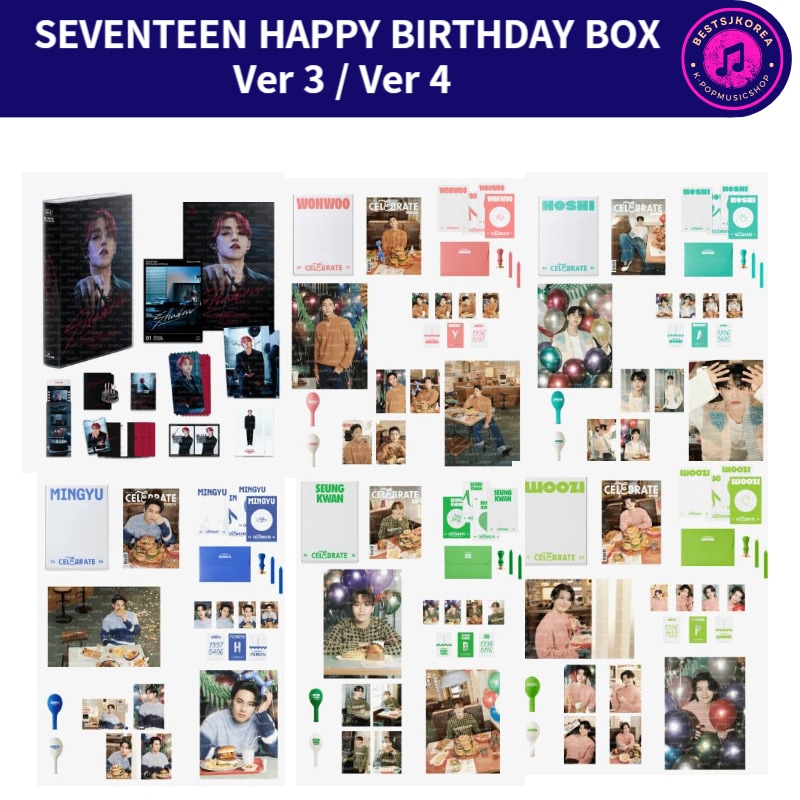 SEVENTEEN HAPPY BIRTHDAY BOX VER 4 (JEONGHAN,WOOZI ,S.COUPS,THE 8,SEUNGKWAN,MINGYU,HOSHI)