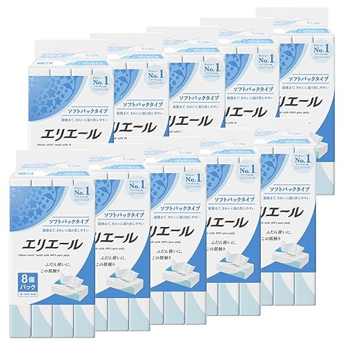 エリエール ティッシュ ソフトパック 160組×80パック(8パック×10個)【ケース販売】